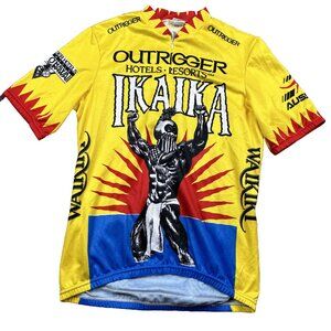 Aussie Ikaika Outrigger Red Yellow Cycling Biking Team Jersey Mens Large